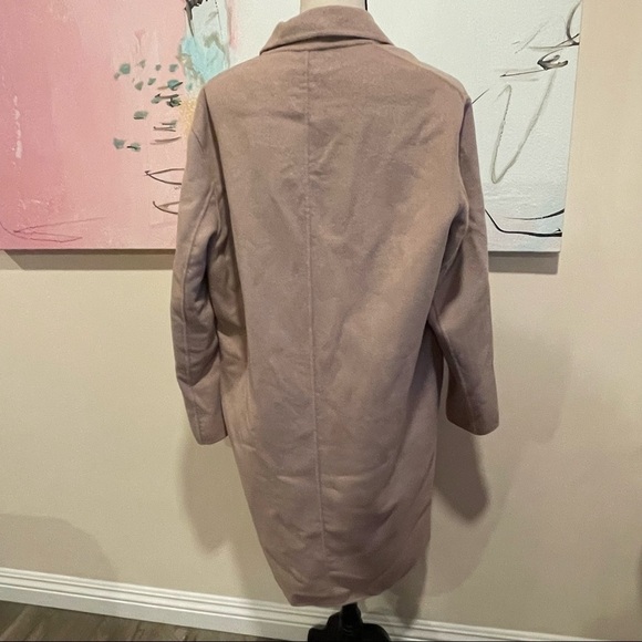 ALLSAINTS Anya Wool-blend Coat In Quartz Pink Pockets 2 Buttons NWT $525 - Picture 8 of 12